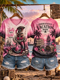 Women's Free Pirate Art Print T-Shirt