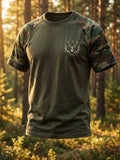 Men's Vintage Hunting Camo Henley T-Shirt