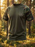 Men's Vintage Hunting Camo Henley T-Shirt