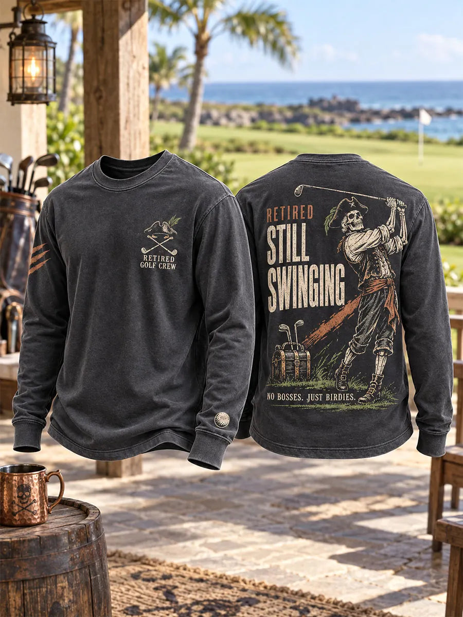 Men’s Retired Pirate Golf Long Sleeve Crewneck T-Shirt