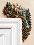 Mountain Deer Landscape Art Door Frame Decor