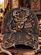 Retro Deer Hunting Print Hat