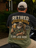 Men’s Retro Retire Art Printed T-Shirt