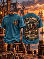 🏴‍☠️ ⚓ Yo-Ho Pirate Mode Activated 🦜 Skull Treasure Chest Vintage T-Shirt