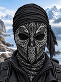 Retro Viking Print Face Mask