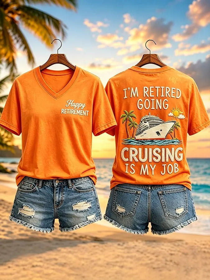 Women's Vacation Retirement Print  T-Shirt