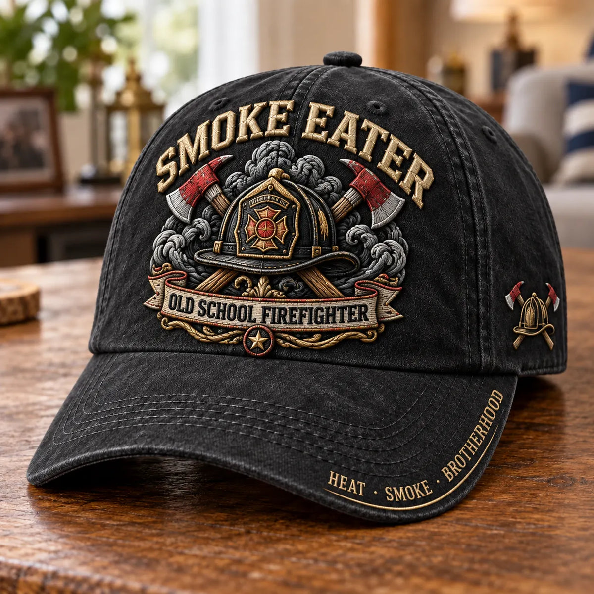 🔥 Smoke Eater Old School Firefighter Baseball Cap