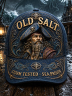 Retro “OLD SALT“ Captain Art Printed Baseball Cap