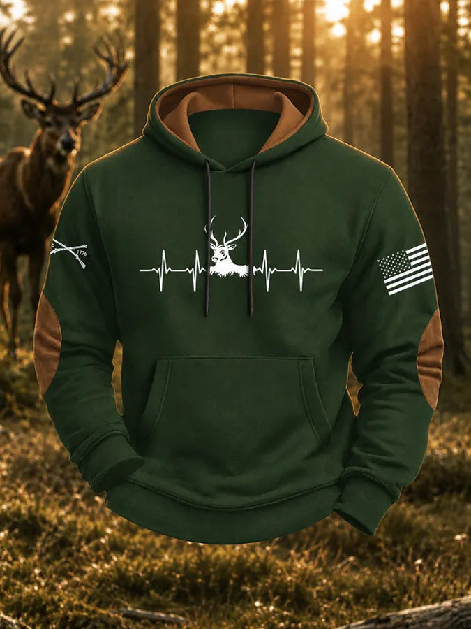 Men's Deer Hunting Printed Casual Hoodie