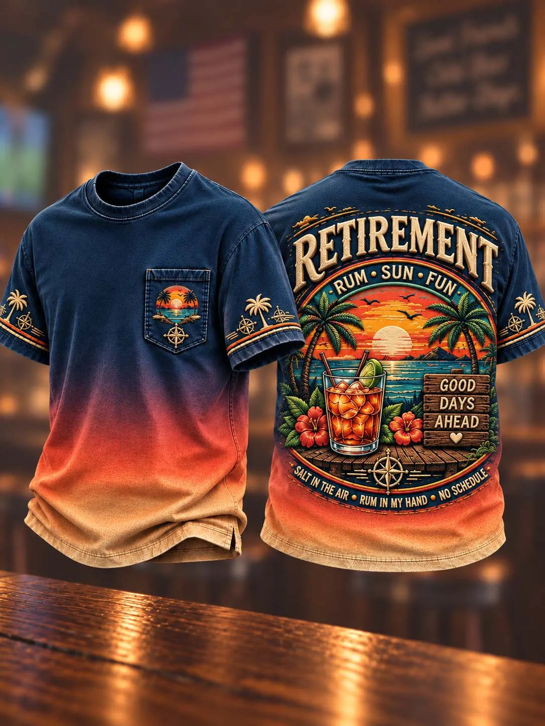 🍹 🌅 Retirement Rum Sun Fun T-Shirt