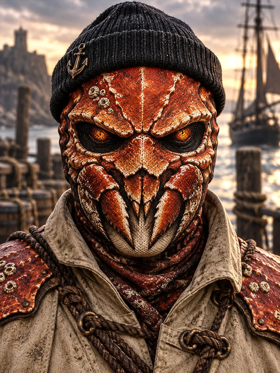 Sea Monster Crab Armor Pirate Full-Face Thermal Balaclava
