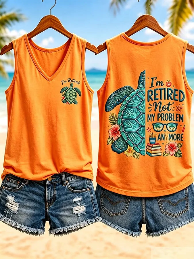 Women's  I'm Retired Not My Problem Anymore  Vacation-Style Casual Vests