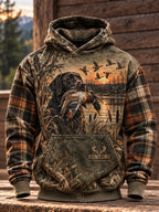 Retro Hunting Culture Print Casual Hoodie