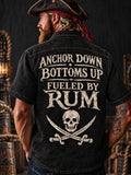 Men’s Vintage  "LOST AT SEA " Old Salt Pirate Short Sleeve Shirt