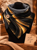 Women's Light Effects Print Elegant Winter Triangle Scarf – Versatile Everyday & Holiday Accessory