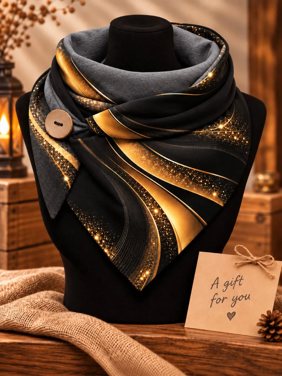 Women's Light Effects Print Elegant Winter Triangle Scarf – Versatile Everyday & Holiday Accessory