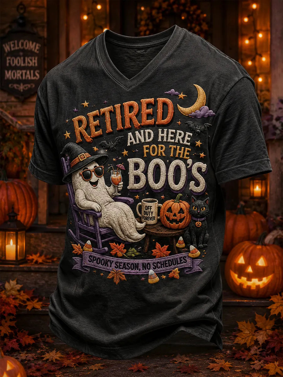 Men's Retirement Life Halloween Art Print Casual T-Shirt