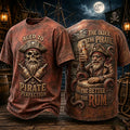 Men’s Vintage Aged Pirate Rum Humor Graphic T-Shirt