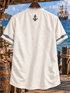 Men’s Pirate Bar Theme Lace-Up Short Sleeve Shirt