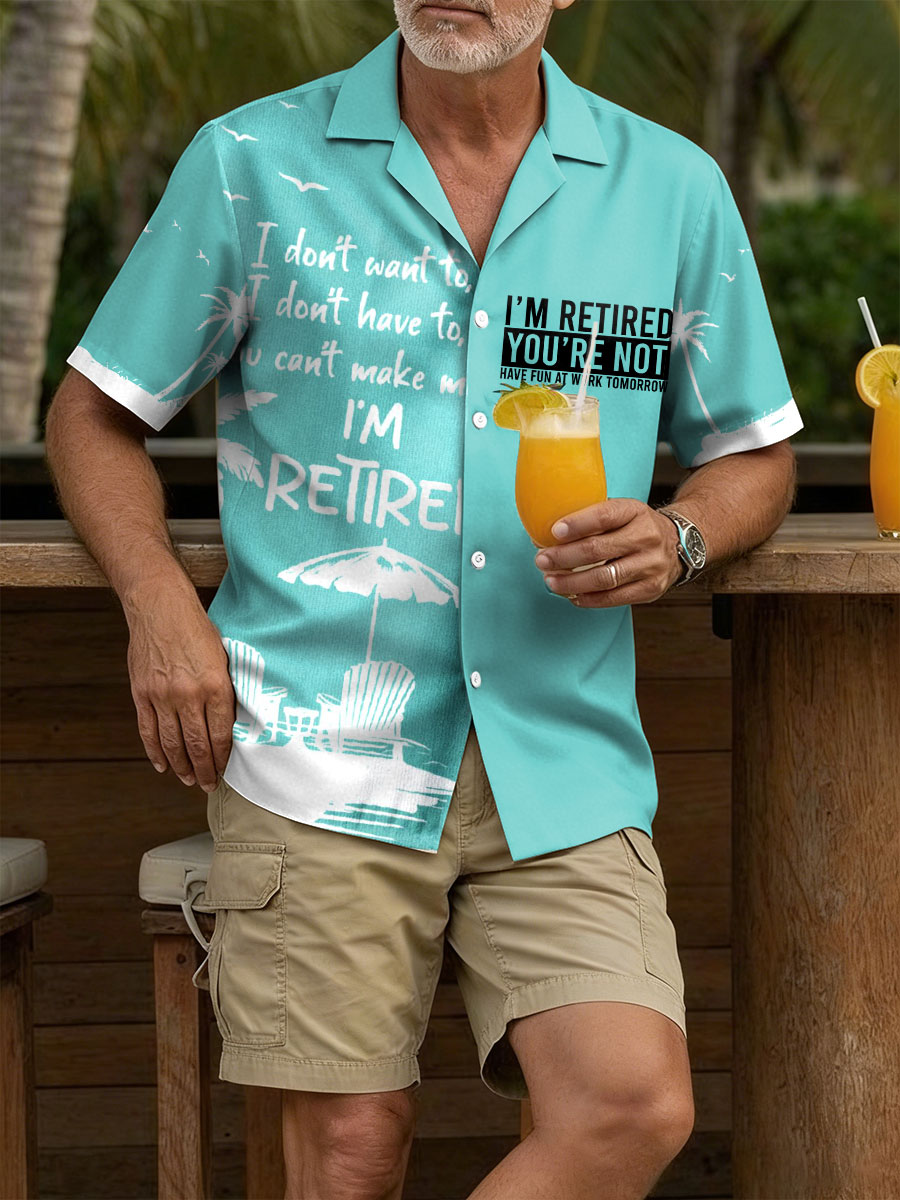 Men's Vacation Style Funny Retirement Printed Shirt