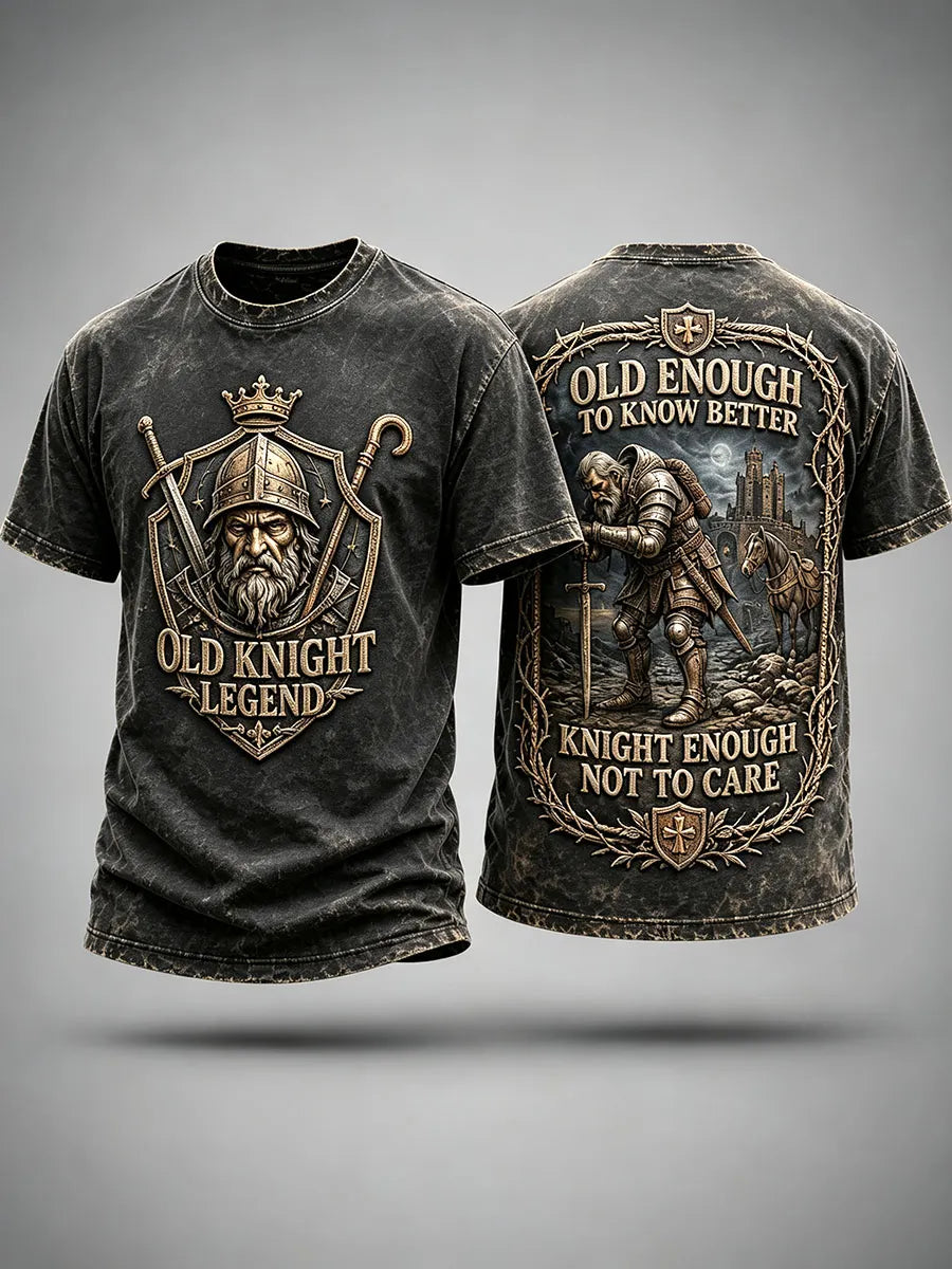Men’s “Old Knight Legend” Medieval Knight Humor Vintage Graphic T-Shirt