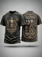 Men’s “Old Knight Legend” Medieval Knight Humor Vintage Graphic T-Shirt