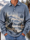 Misty Mountain Bear Lake Men’s Vintage Long Sleeve Pullover