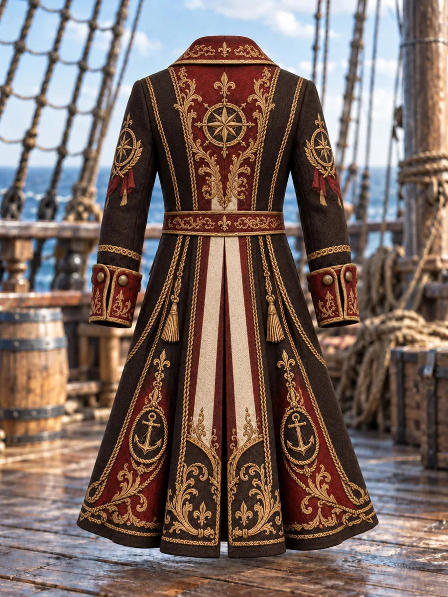 Men’s Fun Pirate-Themed Art Graphic Coat