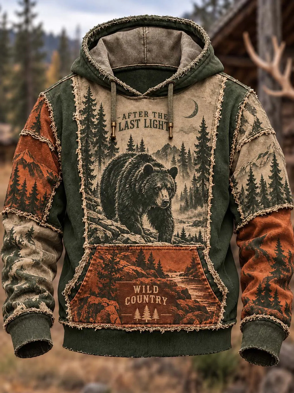 🐻🌙 After The Last Light Wild Country Bear Hoodie