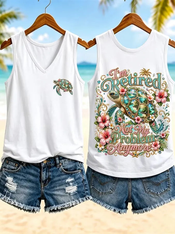 Women's  I'm Retired Not My Problem Anymore  Vacation-Style Casual Vests