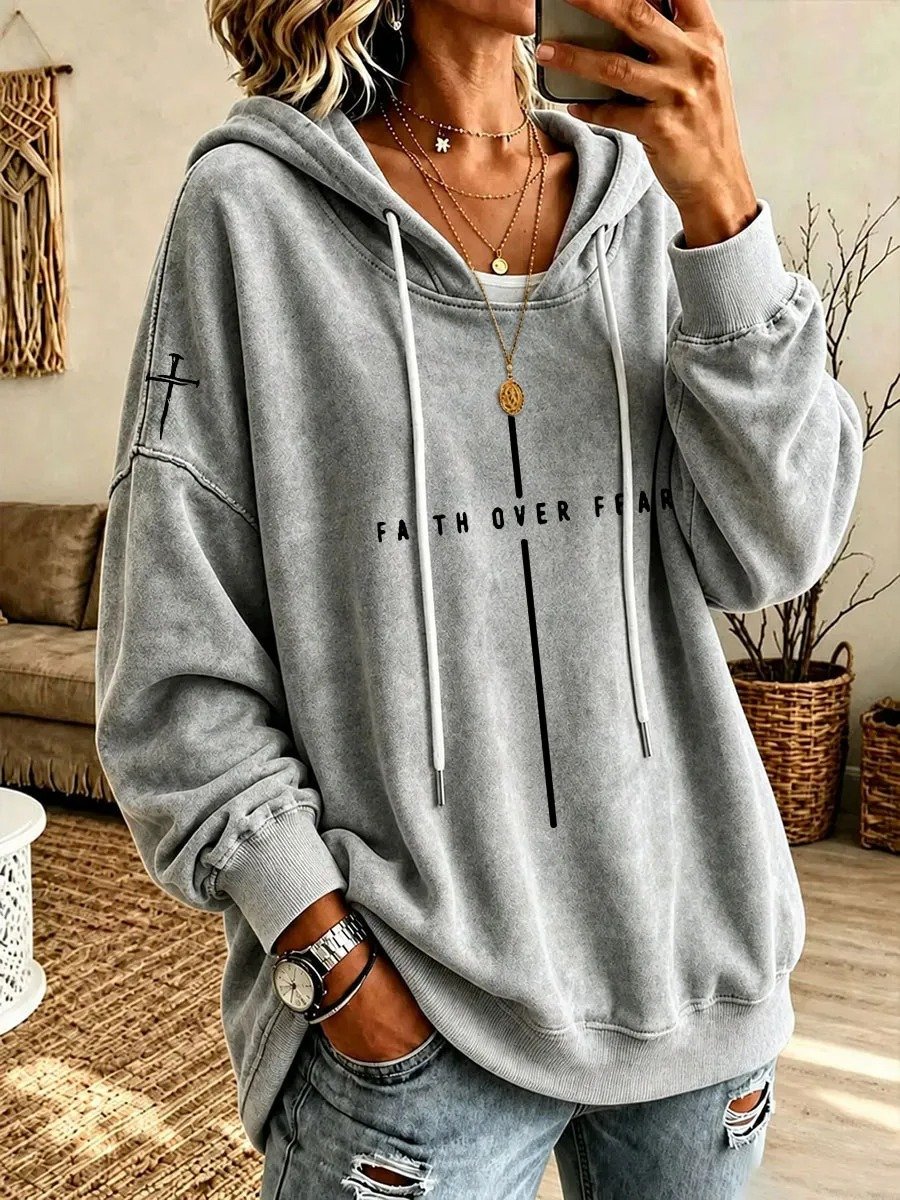 Women'S Faith-Print Hoodie