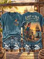 Women’s Vintage “Lost at Sea, Found at the Bar” Parrot Washed T-Shirt