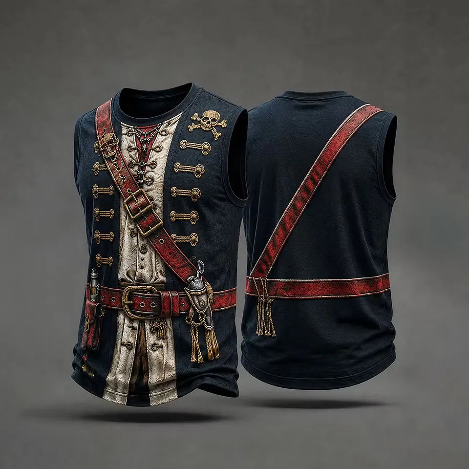 Men's Pirate Print Vests