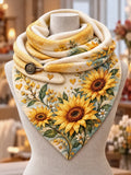 Women's Sunflower Art Casual Triangle Scarf