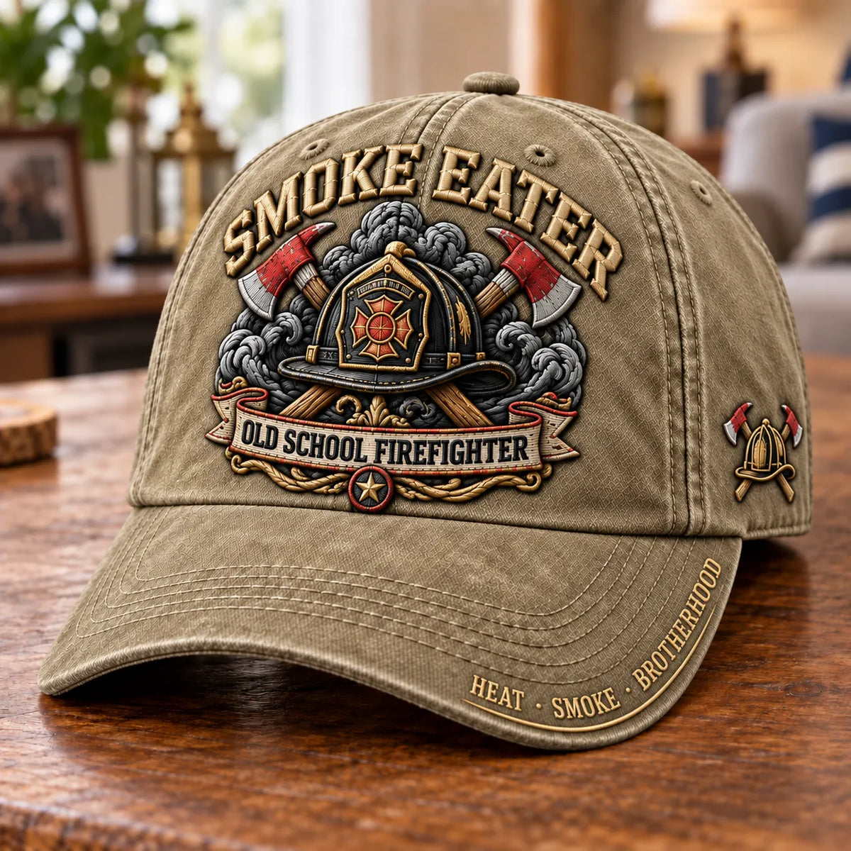 🔥 Smoke Eater Old School Firefighter Baseball Cap