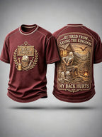 Men’s “Quest Complete – Retired from Saving the Kingdom” Knight Humor Graphic T-Shirt
