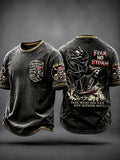 Menâ€TMs Black Pirate-Print Casual T-shirt