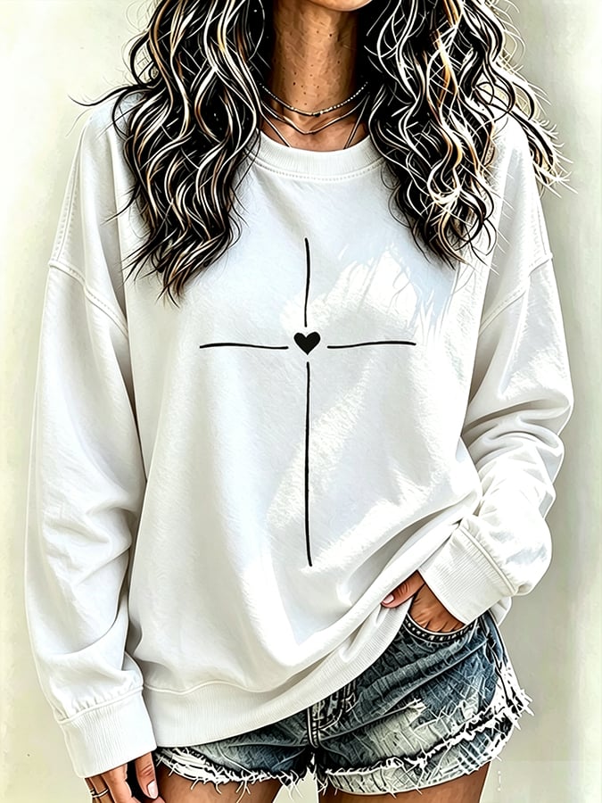 Women's   Faith  Print Hoodie