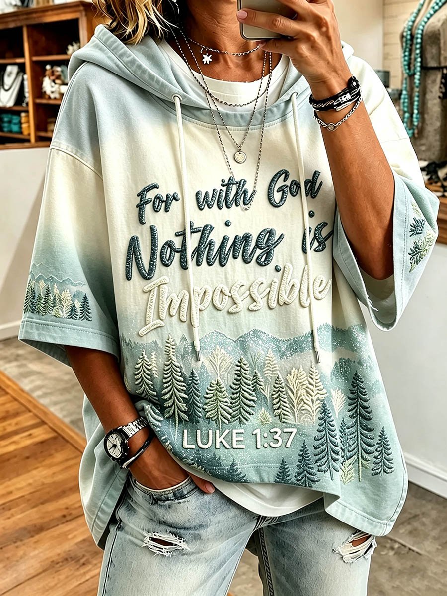 Women's Casual Faith-Slogan Hoodie