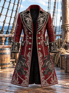 ⚔️ Men's Gothic Pirate Captain Trench Coat