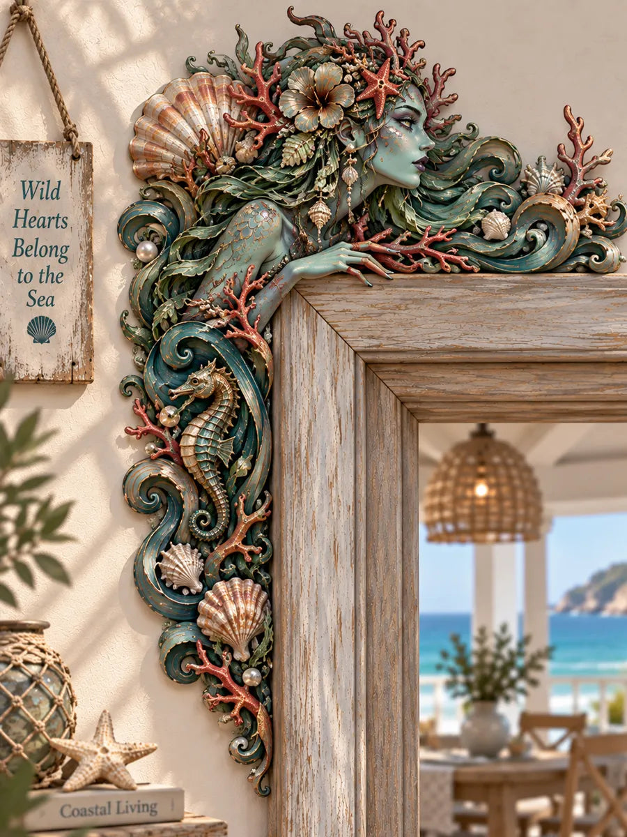Siren Mermaid Wooden Door Corner Decor
