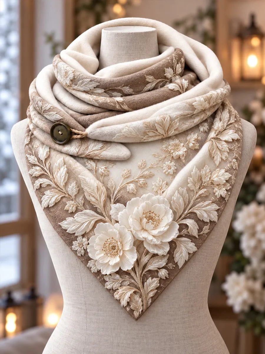 Women's Floral Art Casual Triangle Scarf