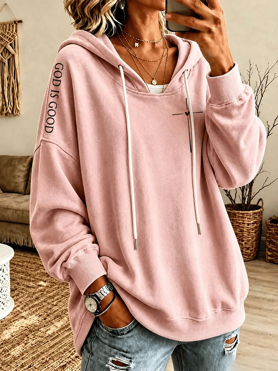 Women's GOD IS GOOD Printed Casual Hoodie