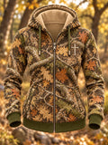 Women's Retro Hunting Culture Faith Art Print Casual Zip-Up Hoodie