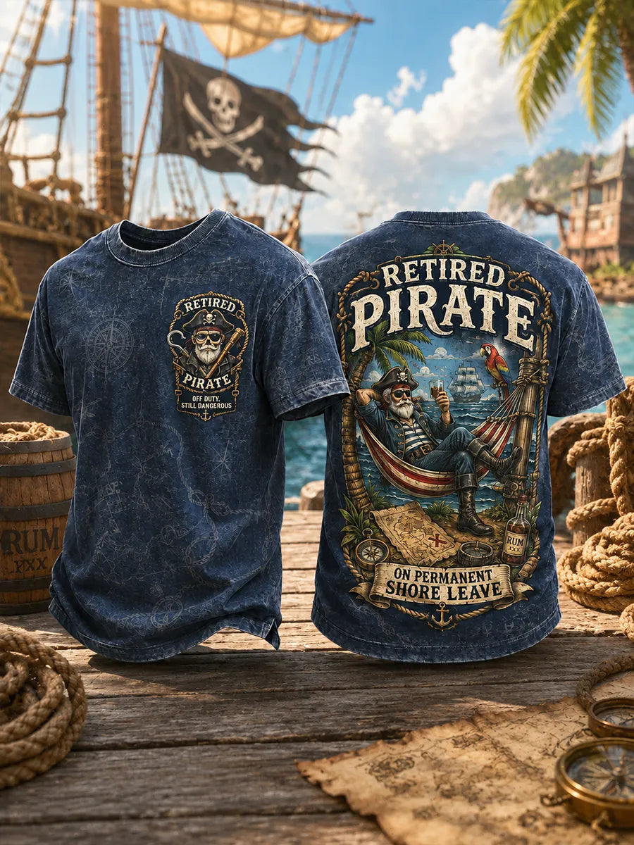 Retired Pirates & Island Life Collection Art Print Casual T-Shirt