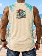 Men’s Ship Happens, Pour the Rum Pirate Skull Sleeveless T-Shirt