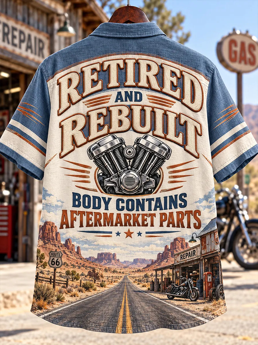 🛣️ "Retired and Rebuilt" Route 66 Desert Highway Shirt