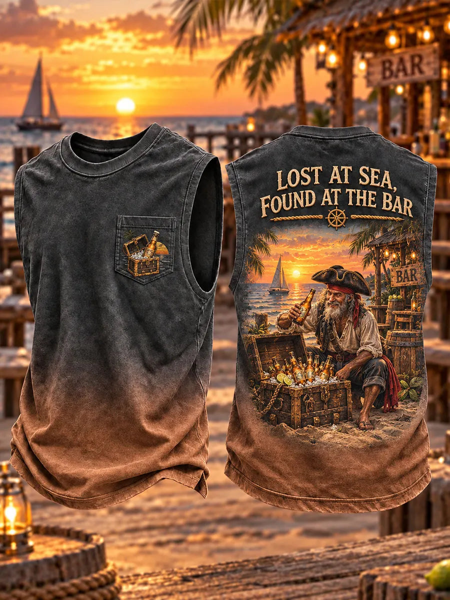 Lost at Sea Pirate Beach Bar Sleeveless Shirt