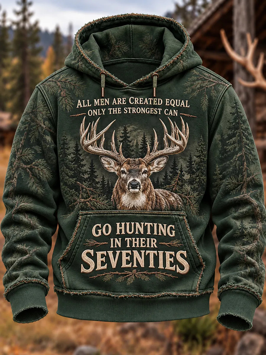 🦌 Go Hunting In Their Seventies Deer Graphic Hoodie