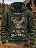 🦌 Go Hunting In Their Seventies Deer Graphic Hoodie